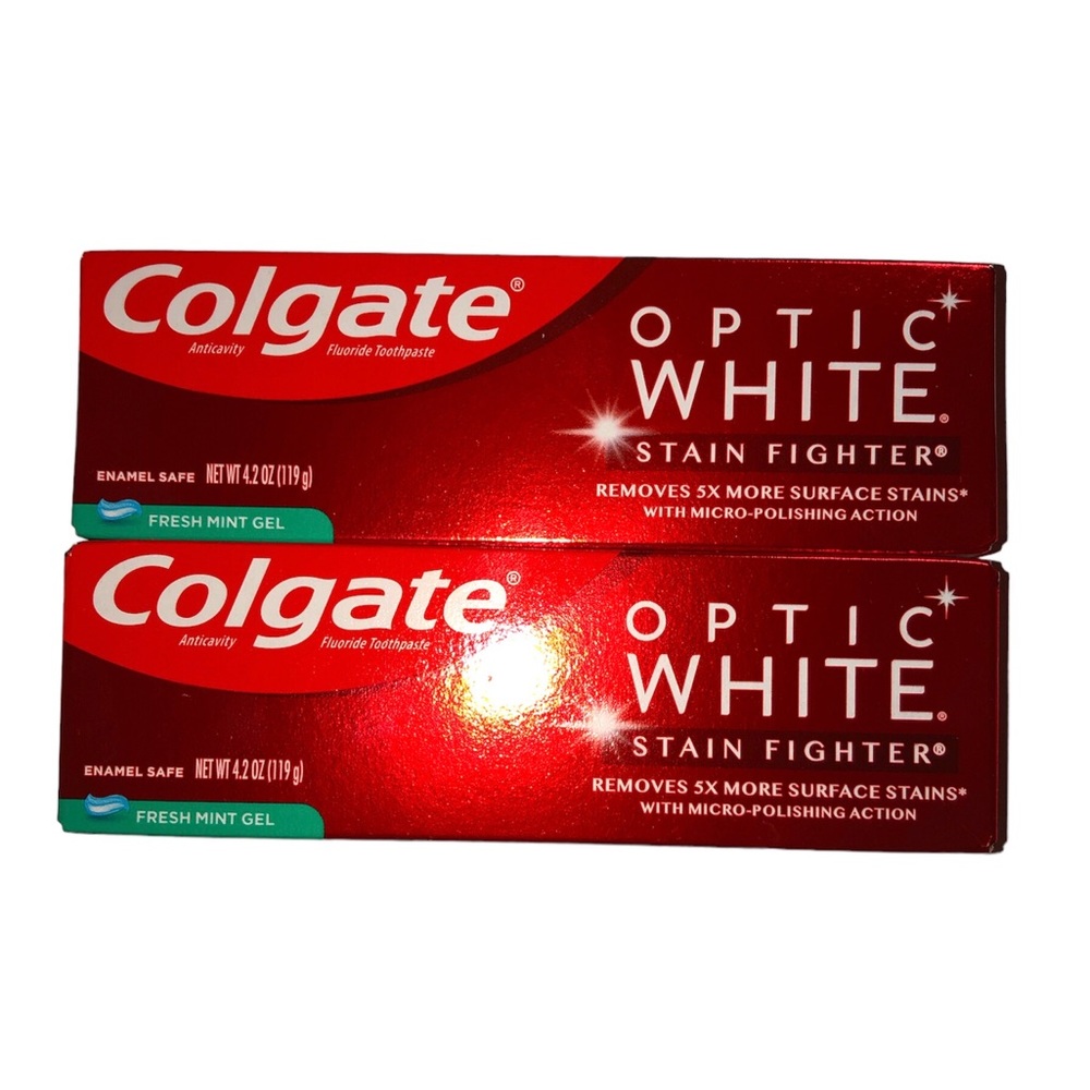 Colgate Optic White Toothpaste Fresh Mint Gel Lot of 2 NEW
